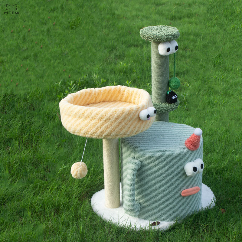 Wholesale Cartoon Monster Cat Tree House With Hanging Ball Toy Durable Sisal Scratching Cat Tower for Cats Play Rest main 004 o1cn01ut0sfy1iw3fgveosh !!2883884476 0 cib