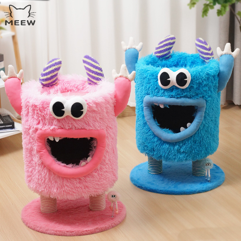 Pink Monster Shape Cat Tree Condo Soft Plush Cat House With Sisal Scratching Posts Cute Pet Cave for Indoor Cats Wholesale OEM h6cb1ab79e48642679e1f0b6ae974a27bl